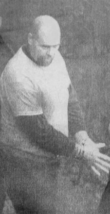 Bald man in a white shirt tied to Joe Metheny, nicknamed “Tiny,” described as weighing 450 pounds and linked to Baltimore police confession.