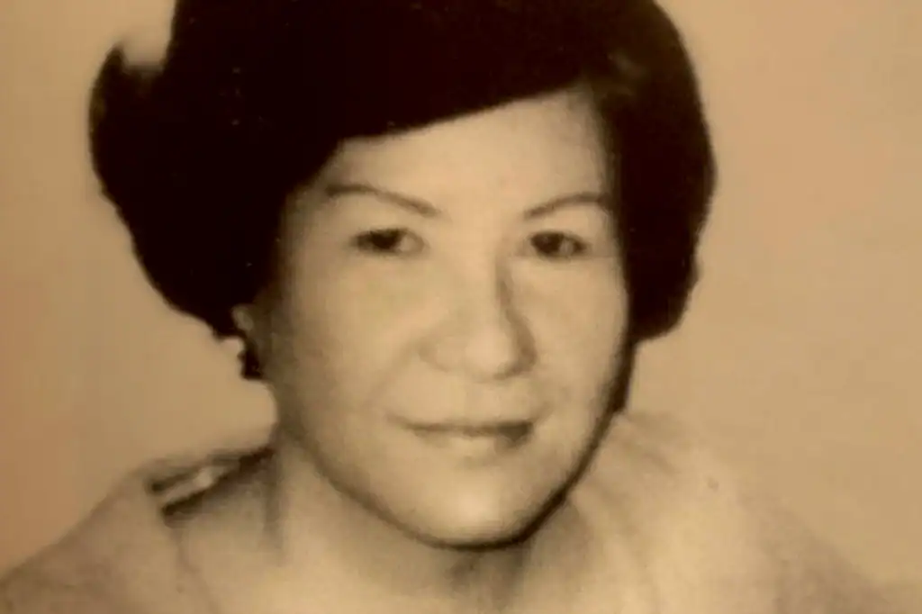 Sepia-toned vintage portrait associated with the “Voice From the Grave” Chicago murder case, featuring Teresita Basa and the alleged spirit claim.